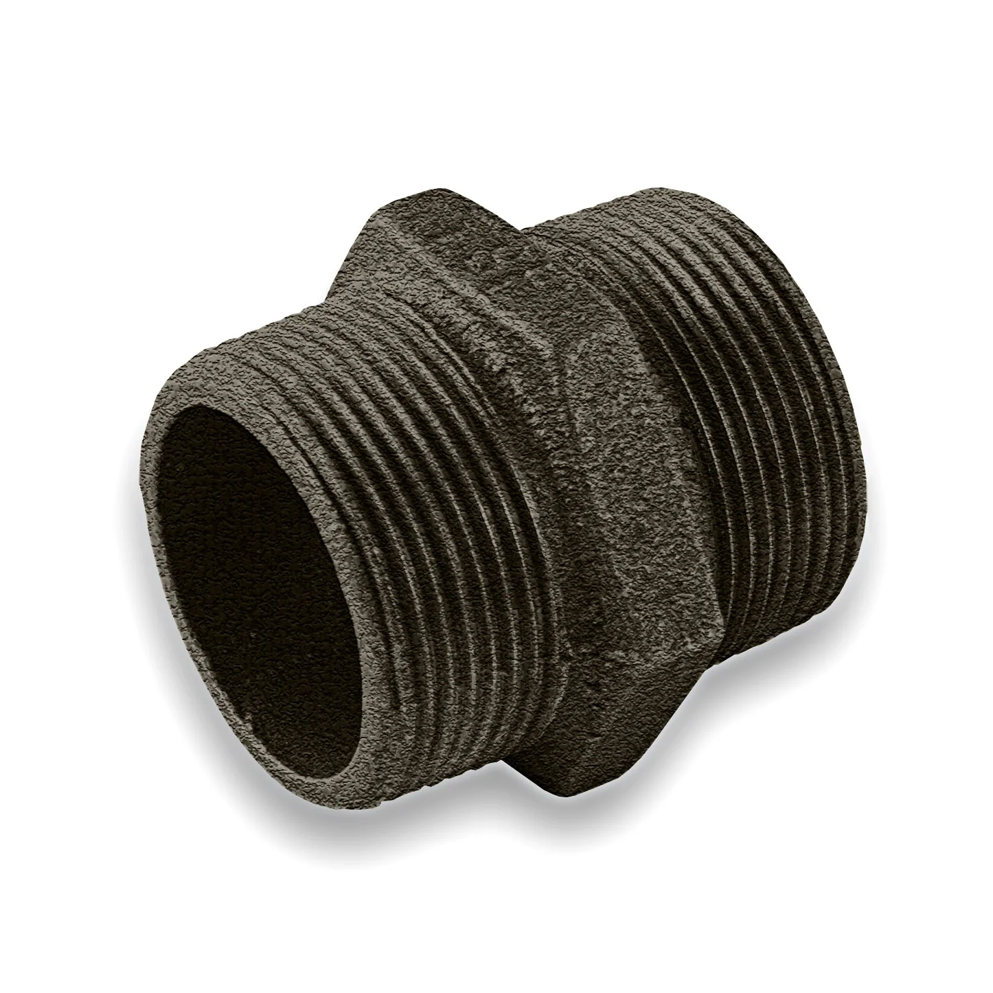 ½ - 2" Black Malleable Iron Reducing Hexagon Nipple Fitting - Image 2