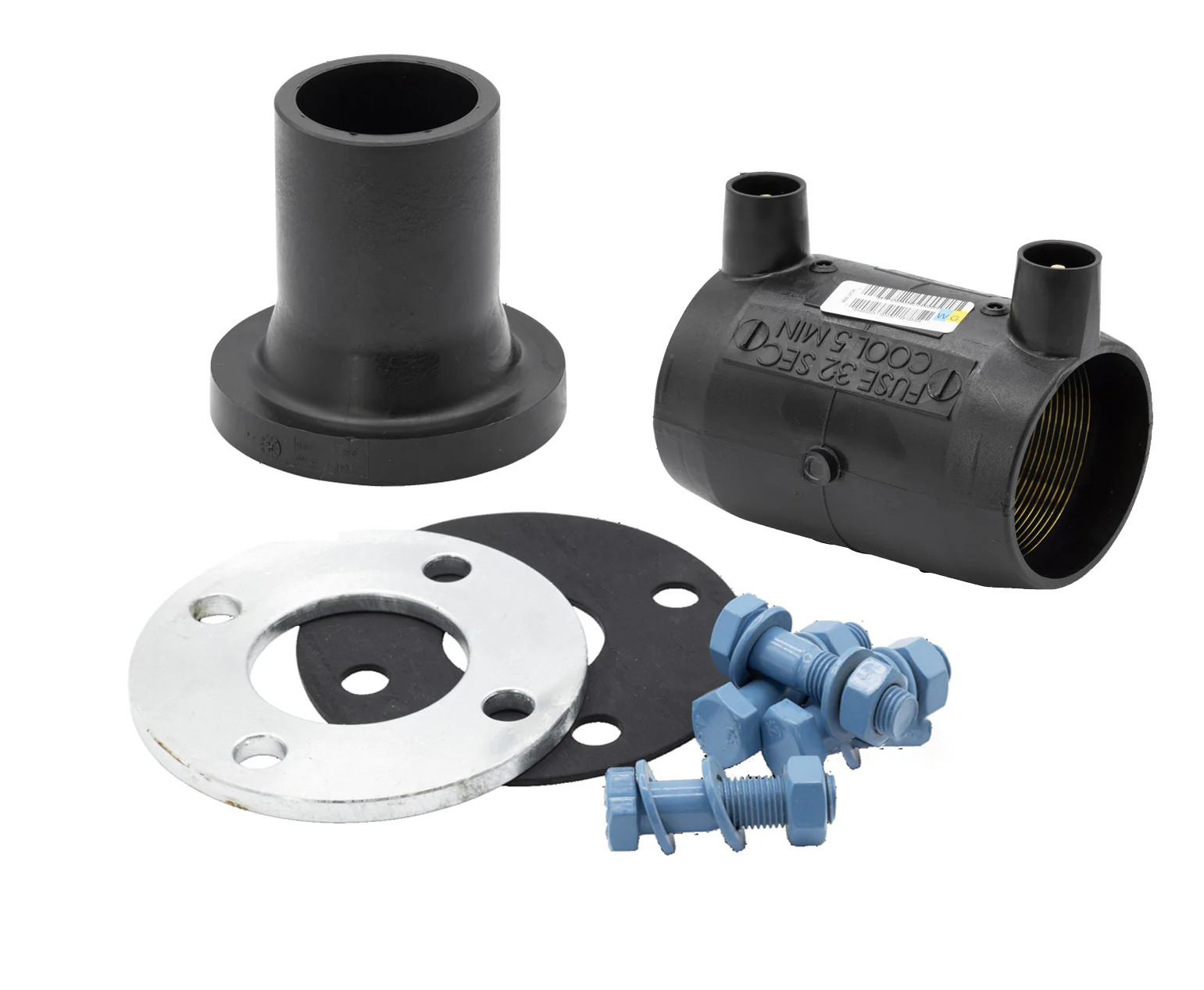 Black SDR11 PN16 PE100 Stub Flange Kit including Bolts