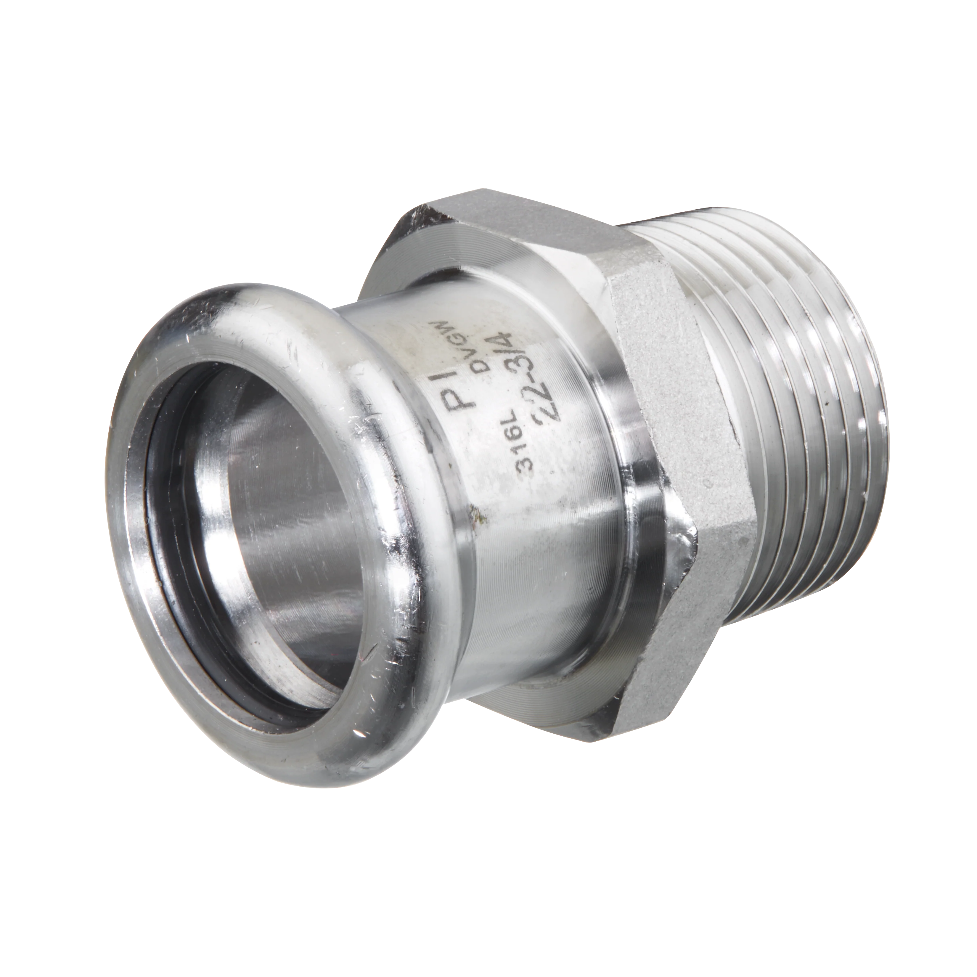 Stainless Steel Press - Fit Male Adapter with FKM Seals
