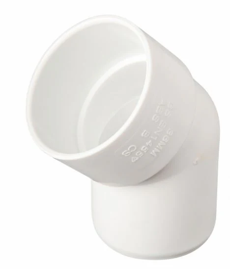 45° Elbow Male/Female White Waste, Solvent Weld
